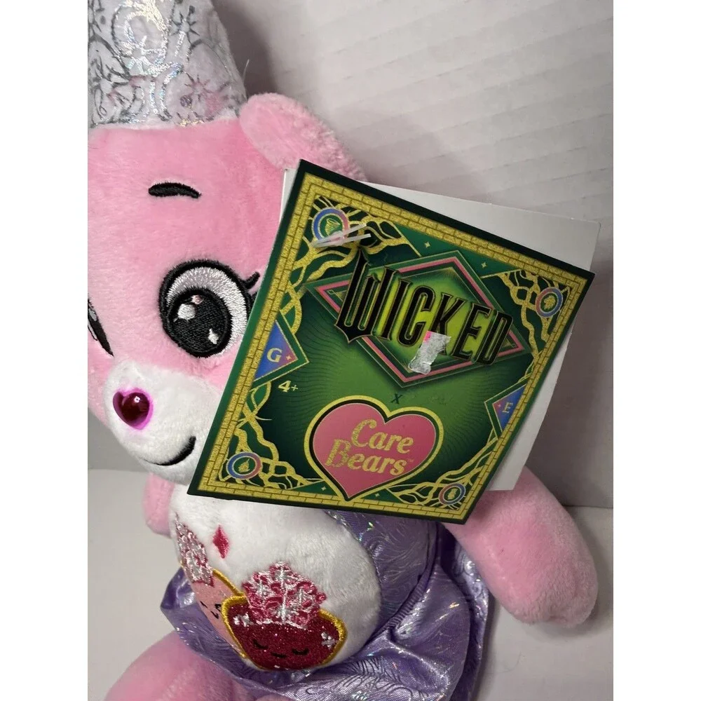 NEW Care Bears x Wicked Glinda Love-A-Lot Bear 9” Plush NWT 2025 Universal